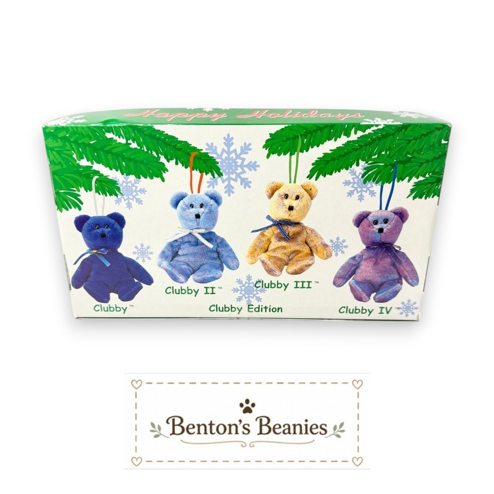 TY Holiday Jingle Beanies Gift Box | Festive Bear Quartet 🎄 | Mint Heart Tags ⭐ - Picture 3 of 6